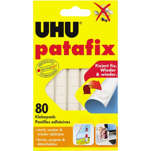 UHU Klebepad patafix 48810 6x14cm weiß 80 St./Pack.