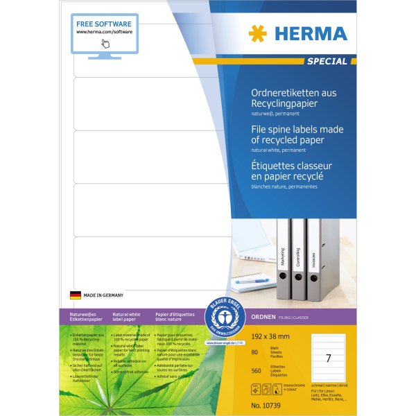 HERMA Etikett 10739 RC 192x38mm nws 560St