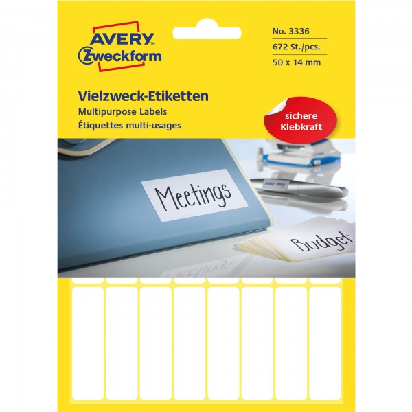 Avery Zweckform Vielzwecketikett 3336 50x14mm weiß 672 St./Pack.