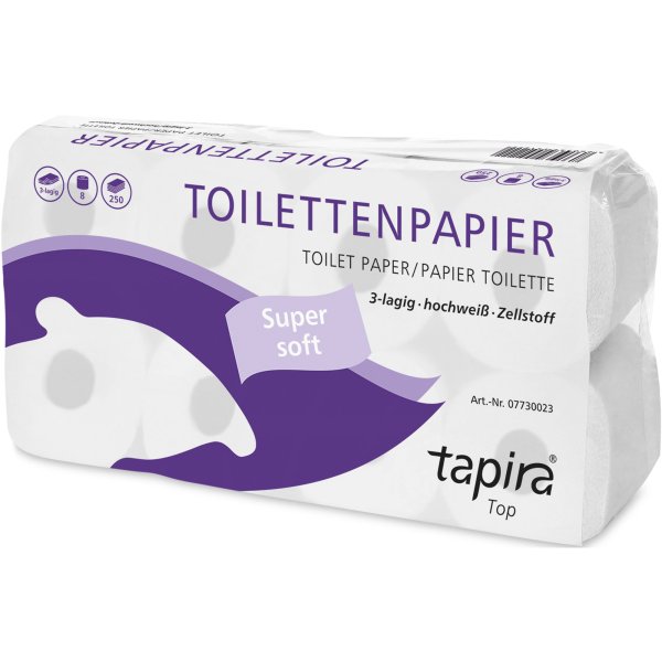 tapira Toilettenpapier Super Soft 71611 3lg. 9x8 Rl./Pack.