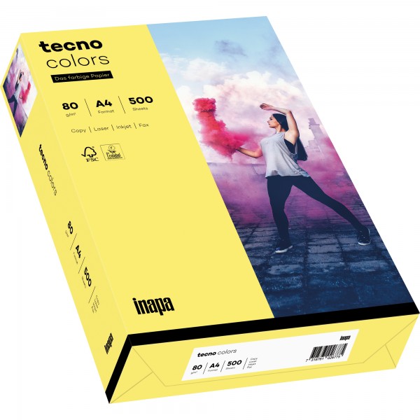 inapa tecno Kopierpapier Colors 2100011442 A3 80g m.gelb 500Bl.