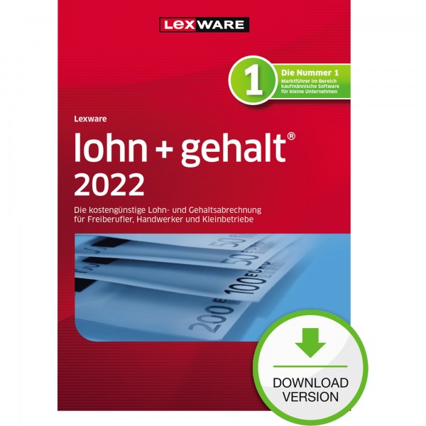 Lexware Lohn+Gehalt 2022 09002-2036 Software Lizenz 1 Jahr