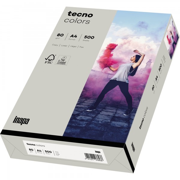 inapa tecno Kopierpapier colors 2100011393 A4 80g grau 500Bl./Pack.