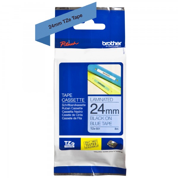 Brother Schriftbandkassette TZE551 24mmx8m schwarz auf blau