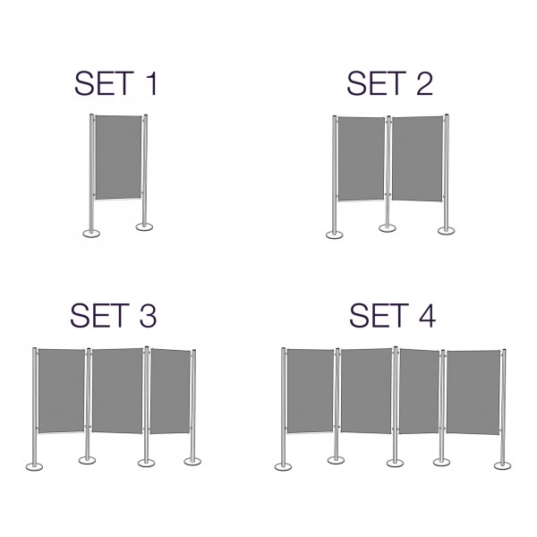 magnetoplan Präsentationswand 1101001 134,5x180cm grau